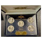 2005 State Quarter Collection Denver Mint - 5 Coins in Box (KS MN WV CA OR) 2005 State Quarter Collection Denver Mint - 5 Coins in Box (KS MN WV CA OR)