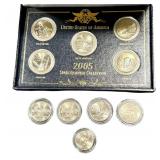 2005 U.S. State Quarters Proof Set - MN KS WV CA OR - Lewis & Clark Nickel - Extra MN OR 2005 U.S. State Quarters Proof Set - MN KS WV CA OR - Lewis & Clark Nickel - Extra MN OR