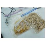 Sterilite Storage Container & Contents: food saver, mini fan, rubber bands, and more