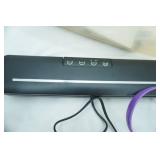 Sterilite Storage Container & Contents: food saver, mini fan, rubber bands, and more