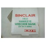 Vintage Ertl 1931 Sinclair Hawkeye Wrecker Bank. die cast metal 1/25 scale