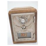 Vintage Collectible Post Office Door Coin Bank 4.25"x4.25"x6.25"