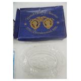 Vintage 1976 Avon USA Bicentennial Celebration Plate; Vintage Avon Betsy Ross Figurine Topaze Cologne; Hallmark Collectors Pin