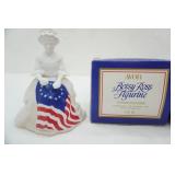 Vintage 1976 Avon USA Bicentennial Celebration Plate; Vintage Avon Betsy Ross Figurine Topaze Cologne; Hallmark Collectors Pin