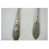 IS CO Douglas Lodge Silver Plate Flatware; 2 Branford Silverplate Mickey Mouse Spoons