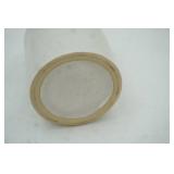 Case of Two-Toned Speckled Stoneware Mini Jugs 4.5" tall with a 2.25" diameter base. (24ct) USA on bottom