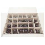 Case of Two-Toned Speckled Stoneware Mini Jugs 4.5" tall with a 2.25" diameter base. (24ct) USA on bottom