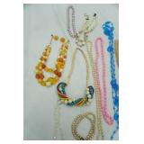 Vintage Pearl & Rhinestone choker necklace and other Vintage beaded necklaces