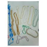 Vintage Pearl & Rhinestone choker necklace and other Vintage beaded necklaces