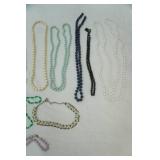 Vintage Pearl & Rhinestone choker necklace and other Vintage beaded necklaces