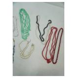 Vintage Beaded Necklace Lot, One Vintage Shell Necklace