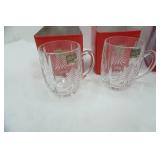 Vintage Mikasa Christmas Crystal Pieces; Vintage Wooden Shadow Box, Ornament Stand