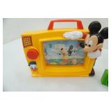 Vintage Disney Mickey Mouse Scrolling Musical Television Toy, Fisher-Price Blocks and other Vintage Toys