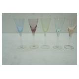 Set of 5 Vintage Cordial Glasses