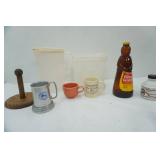 Tupperware Cereal Keepers; Vintage Tankard Mug-Antique Automobile Club of America and more