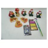 Vintage Dog Squeak Toys, Leash, collar, flea comb