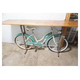 Custom Made Vintage Bicycle Sofa Table. 72"x 16"x 37"