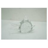 Vintage Hand-Blown Art Glass Fish Figurine w/Controlled Bubbles. 4.5" long by 4" tall