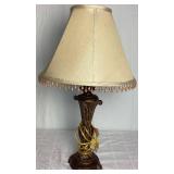 Set of 2 Cast Metal Copper Patina Lamps Set of 2 Cast Metal Copper Patina Lamps