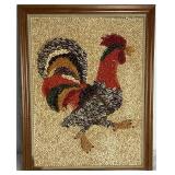 Vintage Framed Mosaic Seed Art/Crop Art Rooster Vintage Framed Mosaic Seed Art/Crop Art Rooster
