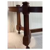 Gabberts Wooden Coffee Table on Wheels with Oval Glass Top Gabberts Wooden Coffee Table on Wheels with Oval Glass Top