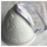 Lladro 'Girl With Mother's Shoe' Porcelain Figurine #1084 and 2001 Porcelain Christmas Bell Ornament Lladro 'Girl With Mother's Shoe' Porcelain Figurine #1084 and 2001 Porcelain Christmas Bell Ornament