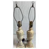 Pair of Vintage Italian Hand Carved Alabaster Table Lamps Pair of Vintage Italian Hand Carved Alabaster Table Lamps