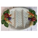 Fitz and Floyd Vegetable Garden Basket Relish Tray and Large Tray, Nutcracker Sweets Cookie Plate and Kringle Santa Claus Cookie Jar Fitz and Floyd Vegetable Garden Basket Relish Tray and Large Tray, Nutcracker Sweets Cookie Plate and Kringle Santa Claus Cookie Jar
