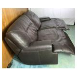 Chateau d'Ax Electric Power Reclining Leather Sofa Chateau d'Ax Electric Power Reclining Leather Sofa