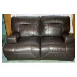 Chateau d'Ax Electric Power Reclining Leather Loveseat Chateau d'Ax Electric Power Reclining Leather Loveseat