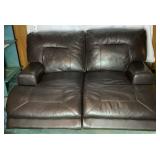 Chateau d'Ax Electric Power Reclining Leather Loveseat Chateau d'Ax Electric Power Reclining Leather Loveseat