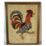 Vintage Framed Mosaic Seed Art/Crop Art Rooster Vintage Framed Mosaic Seed Art/Crop Art Rooster