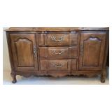 Vintage Thomasville French Provincial Two Piece Lighted Hutch Vintage Thomasville French Provincial Two Piece Lighted Hutch