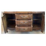 Vintage Thomasville French Provincial Two Piece Lighted Hutch Vintage Thomasville French Provincial Two Piece Lighted Hutch