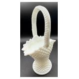 Vintage Milk Glass Collection includes 6 Hand Painted Pierced Plates and More Vintage Milk Glass Collection includes 6 Hand Painted Pierced Plates and More