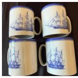 Spode Blue Clipper Plates & Mugs Set Spode Blue Clipper Plates & Mugs Set