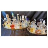 Vintage Vanity Trays with Array of Perfume Bottles Vintage Vanity Trays with Array of Perfume Bottles