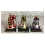 Collection of Hand Crafted Glass Bell Ornaments Collection of Hand Crafted Glass Bell Ornaments