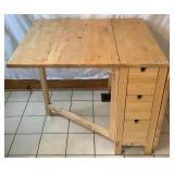 IKEA Gateleg Table, Birch with 6 Storage Drawers, 2 Drop Leaves IKEA Gateleg Table, Birch with 6 Storage Drawers, 2 Drop Leaves