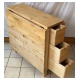 IKEA Gateleg Table, Birch with 6 Storage Drawers, 2 Drop Leaves IKEA Gateleg Table, Birch with 6 Storage Drawers, 2 Drop Leaves