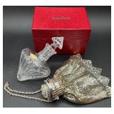 Vintage 1940's Whiting & Davis Expandable Mesh Wristlet and Neiman Marcus 95th Anniversary Crystal Perfume Bottle 2002 Vintage 1940's Whiting & Davis Expandable Mesh Wristlet and Neiman Marcus 95th Anniversary Crystal Perfume Bottle 2002