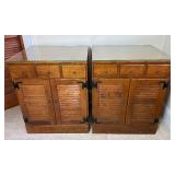 Pair of Ethan Allen Baumritter Heirloom Maple Shutter Door Storage Cabinets Pair of Ethan Allen Baumritter Heirloom Maple Shutter Door Storage Cabinets