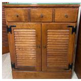 Pair of Ethan Allen Baumritter Heirloom Maple Shutter Door Storage Cabinets Pair of Ethan Allen Baumritter Heirloom Maple Shutter Door Storage Cabinets