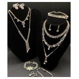 Collection of Rhinestone Necklaces, Earrings and Bracelets Collection of Rhinestone Necklaces, Earrings and Bracelets