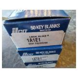 (3) Boxes Ilco Nickel Silver Key Blanks - 1A1E1
