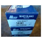 (3) Boxes Ilco Nickel Silver Key Blanks - 1A1K1