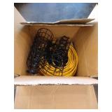 100' 12/3 SJTW Yellow String Lights with Metal Guards