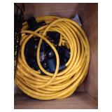 100' 12/3 SJTW Yellow String Lights with Metal Guards