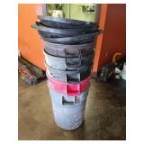 Lot of (5) Garbage Cans with Lids