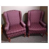 Set of (2) Burgundy Occasional Chairs